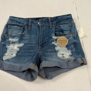 NWT Aeropostale High Waisted MIDI Denim Short size 4
